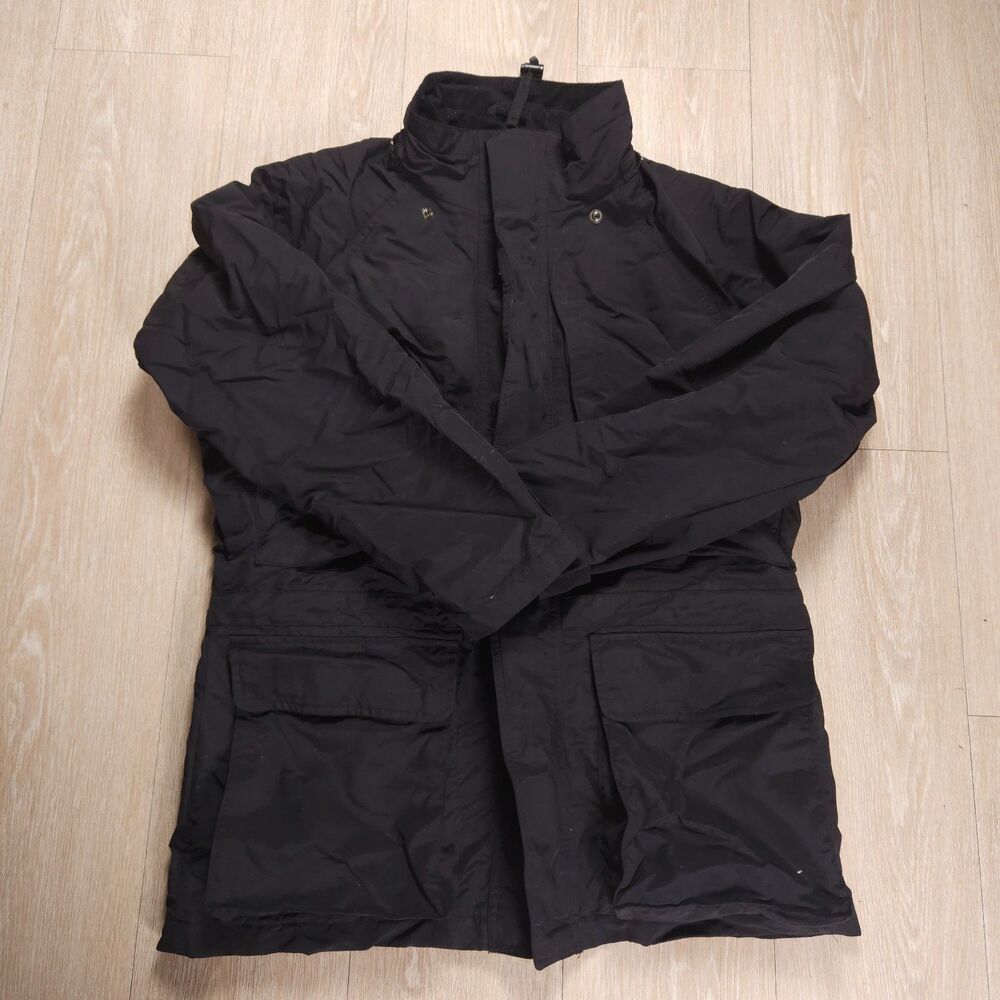 J Crew Utility Jacket Mens Small Black Nylon Chore Field Cargo Pockets
